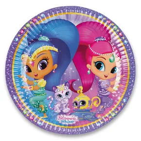 Papierové taniere Shimmer & Shine, priemer 23 cm, 8 ks